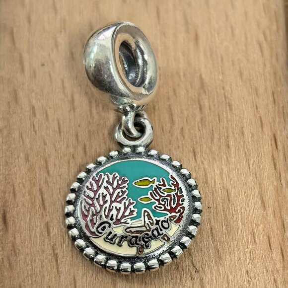 Pandora Curacao Caribbean Exclusive Charm Pendant, S925 Silver Bracelets - Picture 1 of 4